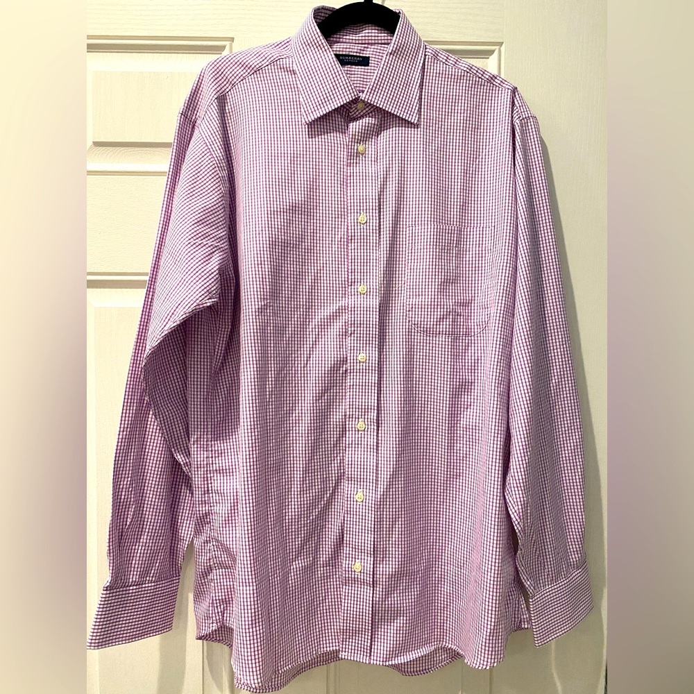 Burberry purple striped long sleeve button down size XL